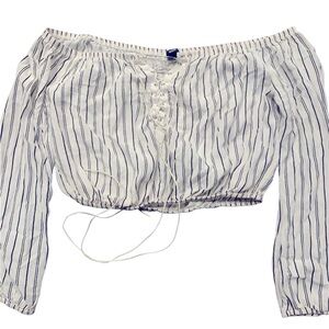 • Windsor off the shoulder striped crop top small